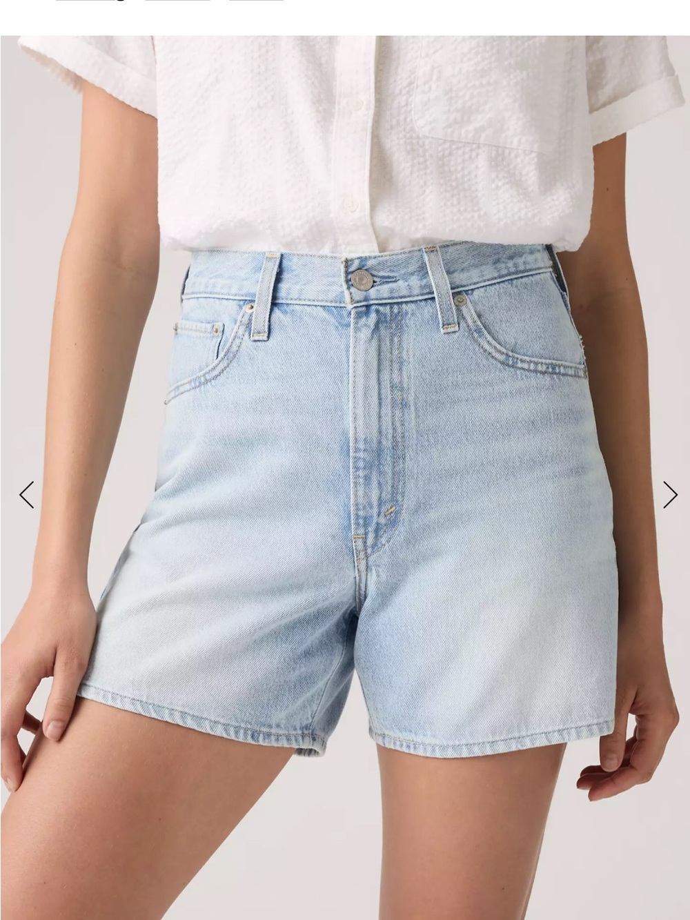 Cinch Light Blue High-Rise Denim Shorts